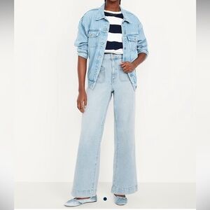 Old Navy Extra High Rise Sky High Wide Leg Jeans - 2 Petite - Light Wash